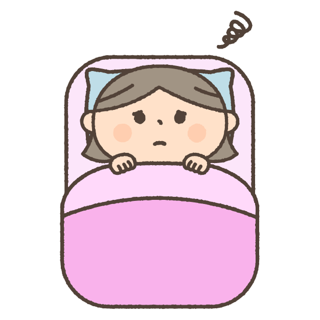 眠れない子どものイラスト